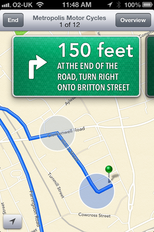 Apple Maps turn by turn